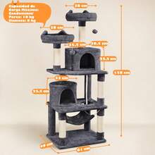Árboles y casas para gatos - Gris Oscuro - Ver 2