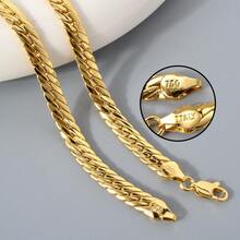 時尚奢華意大利750 18k鍍金銅項鍊，適合女性日常佩戴 - 金色 - 查看 3