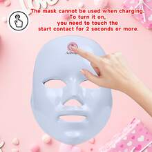 Aedwdpe LED Face Mask 7-Color Light Beauty Device, USB Rechargeable, Suitable For Daily Home Facial Use - Facial Skincare Accessory - 白色 - 查看 3