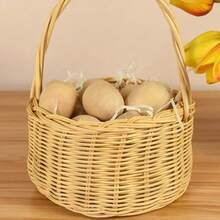 3/6 szt. dużych drewnianych jajek wielkanocnych premium do rękodzieła, nieobrobione drewniane sztuczne jajka do malowania i dekoracji, bez piór, bez prądu, artykuły rzemieślnicze bez baterii - one-size - Zobacz 6