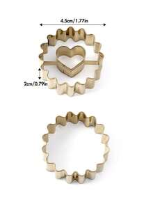 2件套不锈钢心形饼干模具，厨房烘焙工具套装，银色/金色可选，DIY翻糖蛋糕装饰，适用于婚礼、派对、圣诞节、开斋节等场合的饼干模具 - 彩色 - 查看 14