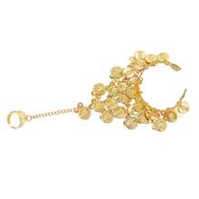 女士金手链，肚皮舞手链带戒指，波西米亚风节日配饰，手指手链，适合音乐节、锐舞派对 - 彩色 - 查看 2