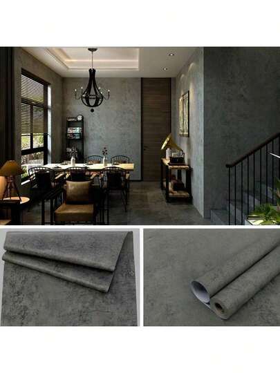 1 Rolle Industriebeton-Textur selbstklebende Wand Zementgrau Papier wasserdicht selbstklebende sofort ablösbare Vinyl-Kontaktfolie Küchenschrank Tisch Raum Unterhaltung Hintergrund Wand Heimdekoration Wandaufkleber Möbelrenovierung Aufkleber einfach zu installieren Tapete 40CM*500/300/100CM