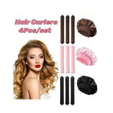 3pcs No Heat Curling Rods | Overnight Hair Curlers | Magic Tape No Heat Curling Wand | Velvet Sleep Curling Rods | Hair Care Tools Suitable For All Hair Types - Multicolor - View 8