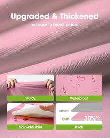 4/8/12 84 Inch Round Disposable Tablecloths, Thickened Waterproof PEVA Plastic Table Covers For Party, Wedding, Banquet & Daily Use - 粉色 - 查看 2