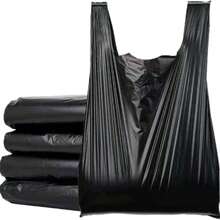 200个/15.75*23.62英寸厨房浴室垃圾袋,6卷/50个背心式垃圾袋,适用于办公室、厨房、卧室垃圾桶,黑色便携耐用垃圾袋 - 彩色 - 查看 9