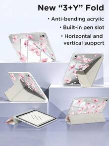 Cherry Blossoms Pattern Tablet Case Compatible With IPad Air 11-Inch M3 2025 / M2 2024, IPad Air 5th Generation 2022 , IPad (A16) 11 Inch 11th Generation 2025,Compatible With Samsung Galaxy Tab,Kindle Paperwhite 12th Gen 2024, Clear Back ,Fashion Pattern Protective Case,Autlueomatic Sleep And Wake-Up Function, Airbag Protection, Suitable For Gifts And Office Use - Multicolor - View 6