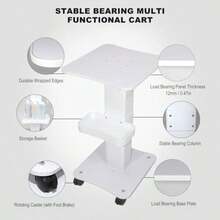 carrito organizadorBryxent Carro de Belleza Carro Auxiliar de Belleza Carrito de Salón de Niveles Carrito de Esteticista Salón de Profenal con Bandeja Adicional 4 Ruedas Giratorias - Blanco - Ver 2