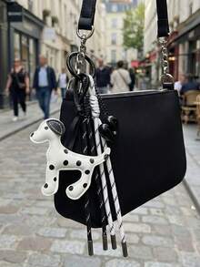 Móc khóa hình chó đốm Dalmatian thủ công, mặt dây chuyền hình chó hoạt hình với dây bện và mặt hình trái tim, phụ kiện dễ thương cho ba lô và móc khóa xe hơi, món quà hoàn hảo cho người yêu động vật. - Nhiều màu - Xem 6