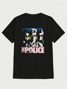 Men's T Shirts The  Band Tribute Style Athletic Crew Neck Short Sleeve T Shirt 1Pcs 100% Cotton Digital Print 220g Tee T Shirt Men's Casual Print Round Neck Short Sleeve T-Shirt Standard Fit T-Shirt For Men - Black - View 1