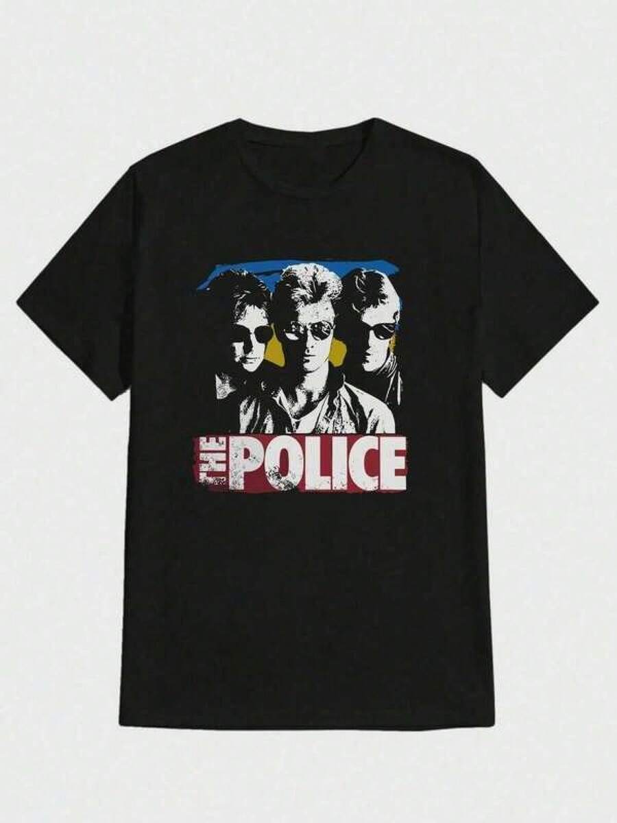 Men's T Shirts The  Band Tribute Style Athletic Crew Neck Short Sleeve T Shirt 1Pcs 100% Cotton Digital Print 220g Tee T Shirt Men's Casual Print Round Neck Short Sleeve T-Shirt Standard Fit T-Shirt For Men - Black - View 1