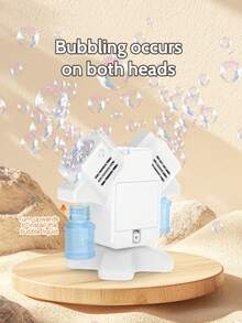 Rotating Dual-Head Bubble Machine Toy - One-Button Dual-Head Bubble Production. With Lighting And Electric. Outdoor Game, Party Activity Bubble Maker. Suitable Gift For Boys And Girls (Batteries And Bubble Solution Not Included) - Multicolor - View 9