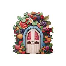 1,0 cm de grosor Mini puerta de hadas Decoración de paisaje micro, Suministros de plantación de musgo en maceta, Adorno de modelo de puerta de hadas, Adecuado para decoración de patio y jardín, Decoración de exteriores y jardín, Adorno de jardinería (Artesanía de madera de doble capa) - JLM022 - Ver 14
