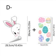 1pc Creative Easter Window Sticker, Featuring A Bunny And Easter Egg Design, Reusable Vinyl Glass Decal, Suitable For Home Living Rooms, Offices, Shop Window Displays, And Spring Party DIY Wall Decoration. - multicolor - View 12