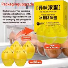 3/4/6/8pcs Deodorizing & Freshening Preservative, Containing Lemon Essential Oil And Limonene. Decompose Or Neutralize Decaying Substances, Effectively Reduce Odor In Sealed Furniture And Appliances (E.G. Refrigerator, Freezer, Etc.). Egg-Shaped Design, Easy To Place. - Lemon Flavor - View 6