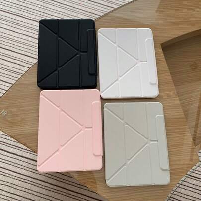 3-In-1 Minimalist Solid Color Magnetic Cute Tablet Protective Case Compatible With Apple IPad 11th Gen, IPad Pro 2025 New Version, IPad 10th Gen, IPad Air 7/6, 11 Inch, With Pencil Slot, Anti-Bending, Fashionable Tablet Protective Cover For Girls