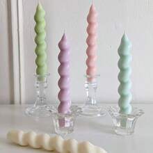 Bộ 2 nến thơm hình xoắn ốc dài 18CM (7.08in), làm thủ công từ sáp đậu nành tự nhiên, không khói và cháy lâu, kiểu dáng lãng mạn châu Âu, lý tưởng cho trang trí nhà cửa, bày biện bàn ăn, tạo không khí ấm cúng cho bữa tối dưới ánh nến, trang trí đám cưới, tiệc tùng, tiệc chiêu đãi, quà tặng trị liệu bằng hương thơm, quà tặng unisex. Cũng thích hợp cho dã ngoại ngoài trời và chiếu sáng khẩn cấp (có nhiều màu sắc). - A - Xem 4