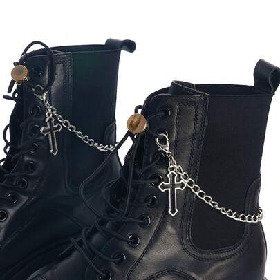 Haç Kolye Uçlu Ayakkabı Zinciri, Kişiselleştirilmiş Ayakkabı/Bot Süsü, Cadılar Bayramı ve Noel Hediyesi