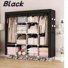 Tủ quần áo nhiều tầng kiểu tối giản, phù hợp cho lối vào nhà, ký túc xá và nhà cho thuê, có móc treo bằng kim loại, dung tích lớn, nhiều ngăn chứa đồ, bao gồm khu vực treo quần áo, vải chống bụi, dễ lắp ráp, nhiều ngăn chứa đồ, ngăn dưới có thể đựng giày, phù hợp cho nhà cho thuê. - Nhiều màu - Xem 5