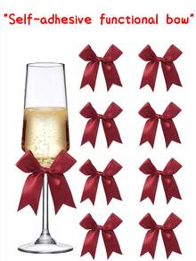 Decoración de lazo de cinta de satén rosa, empaque de regalo, adecuado para botellas de champán, pasteles, dulces, manualidades DIY, regalos, bodas, baby showers, despedidas de soltera, Navidad, cumpleaños, fiestas al aire libre, campamentos, Halloween y talla grande - Varios colores/estilos aleatorios - Ver 26