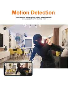 1个智能迷你1080P全高清摄像头，支持2.4GHz WiFi连接，可通过移动应用程序远程访问，具有移动侦测、循环录像和语音对讲功能，支持USB充电，适用于室内外使用——适用于办公室、汽车和家庭安全场景，是一款隐藏式摄像头。 - 黑色 - 查看 11