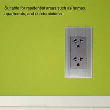 10pcs Electrical Wall Receptacle Outlet Fireproof Stainless Steel Wall Outlet Outlets Receptacles - Toma de corriente de pared - Ver 2