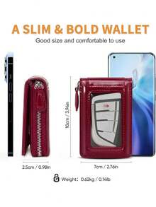 Pomelo Best Car Key Case Leather Wallet Car Key Holder Case With ID, SIM And Credit Card Slot Car Key Cover Presented In A Gift Box - Small - View 4