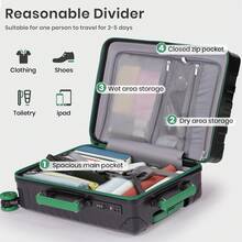 20 Inch Carry On Suitcase, Lightweight PC Hard Shell Travel Luggage Cabin Suitcase With Wheels & TSA Lock Overhead - 20 inch - View 3