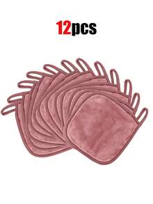 12条装柔软超细纤维面巾，带挂环，可卸妆，亲肤温和，可水洗重复使用。适用于圣诞节、冬季、粉色系、毕业季、生日、节日、夏季、秋季、Y2K、时尚、女士化妆、化妆派对、海滩旅行、露营、学校户外活动、校园旅行、节日装饰礼品、玫瑰色、少女角色扮演、最佳颜色、魅力、氛围 6/3/1 套装 - 紫丁香色 - 查看 6