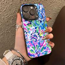 Preppy Coastal Summer Flowers Element-Design Phone Case, Suitable For IPhone Models 16, 15, 14 Pro Max, 13, 12, 11, XR, XS Plus Phone Cases, Made Of TPU Silicone Material, Providing Shock And Drop Protection, With Drop Protection Function, And Has A Very Good Hand Feel. It Is The Most Suitable Gift For Family, Friends, And Loved Ones. - LB22 màu đen - Xem 2