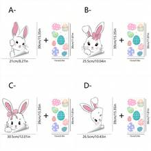 1pc Creative Easter Window Sticker, Featuring A Bunny And Easter Egg Design, Reusable Vinyl Glass Decal, Suitable For Home Living Rooms, Offices, Shop Window Displays, And Spring Party DIY Wall Decoration. - multicolor - View 3