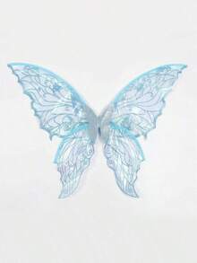 1件/套仙女蝴蝶翅膀，嘉年华派对表演道具，闪亮蝴蝶翅膀婚纱天使翅膀女士嘉年华服装配饰，彩色翅膀 - 彩色 - 查看 6