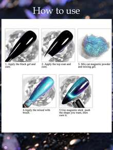 双猫眼凝胶指甲油套装 - 足部、手部和指甲护理美甲套装，包含6瓶双猫眼凝胶指甲油和1根磁性棒。需配合LED美甲灯使用。在家即可打造沙龙级美甲效果。适合专业美甲师和美甲爱好者。高品质凝胶，时尚美甲，每瓶7毫升。 - 彩色 - 查看 9