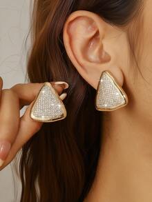 1 Pair Exaggerated Geometric Trapezoid, Parallelogram, Triangle Pattern Stud Earrings, Suitable For Women/Girls Daily Wear, Party, Dance - Multicolor - View 2