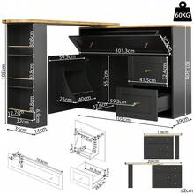 Buffets & Sideboards - Black + MDF+Metal - View 2