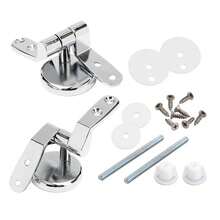 WC Toilet Seat Hinges Universal Part Replacement Fittings Hinge Set Silver - A - View 8