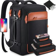 UKEIN Travel Backpack, 17Inch/ Laptop Backpack, Carry-On Approved Bag For Men & Women, Waterproof Luggage With Packing Cubes, Shoe Pocket, Personal Item Size For Flights - 黑色 - 查看 1
