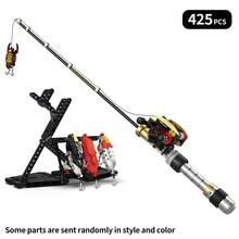 425PCS Simulated Fishing Rod Building Blocks, Immersive DIY Assembly Experience, Stress-Relieving And Relaxing, Recreates The Fun Of Fishing. Suitable For Ages 14 And Up, An Adult Leisure And Stress-Relief Gift. - Multicolor - View 9
