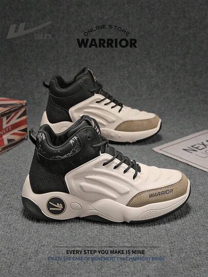 WARRIOR 勇士舒适街头风厚底男鞋，春秋季舒适跑步鞋，简约休闲时尚运动鞋，四季皆宜，耐磨耐穿，适合全天穿着的训练鞋