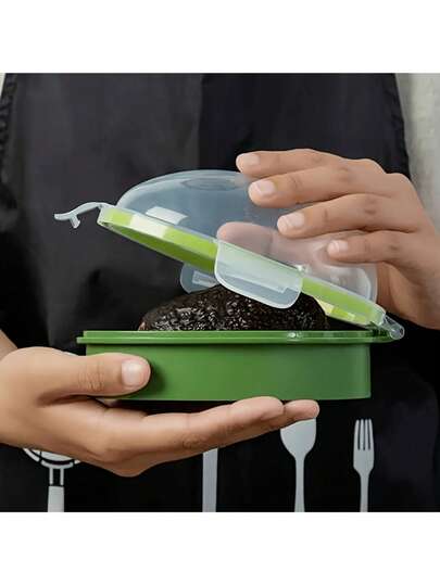 Reusable Avocado Storage Container - Plastic Flip-Top Fresh Keeping Box For Avocado, Multipurpose, Dishwasher , Rectangular, No Power Required