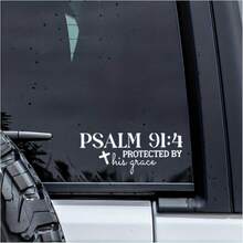 Christian Faith Psalm 91 4 Bible Cross Design Die-Cut Waterproof Vinyl Sticker For Hard Hat Laptop Water Bottle Phone Case Cars - A - View 1