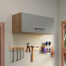 Armario Aéreo Multiuso Madesa Agata 80cm Marrón/Gris 02 - Multicolor - Ver 2