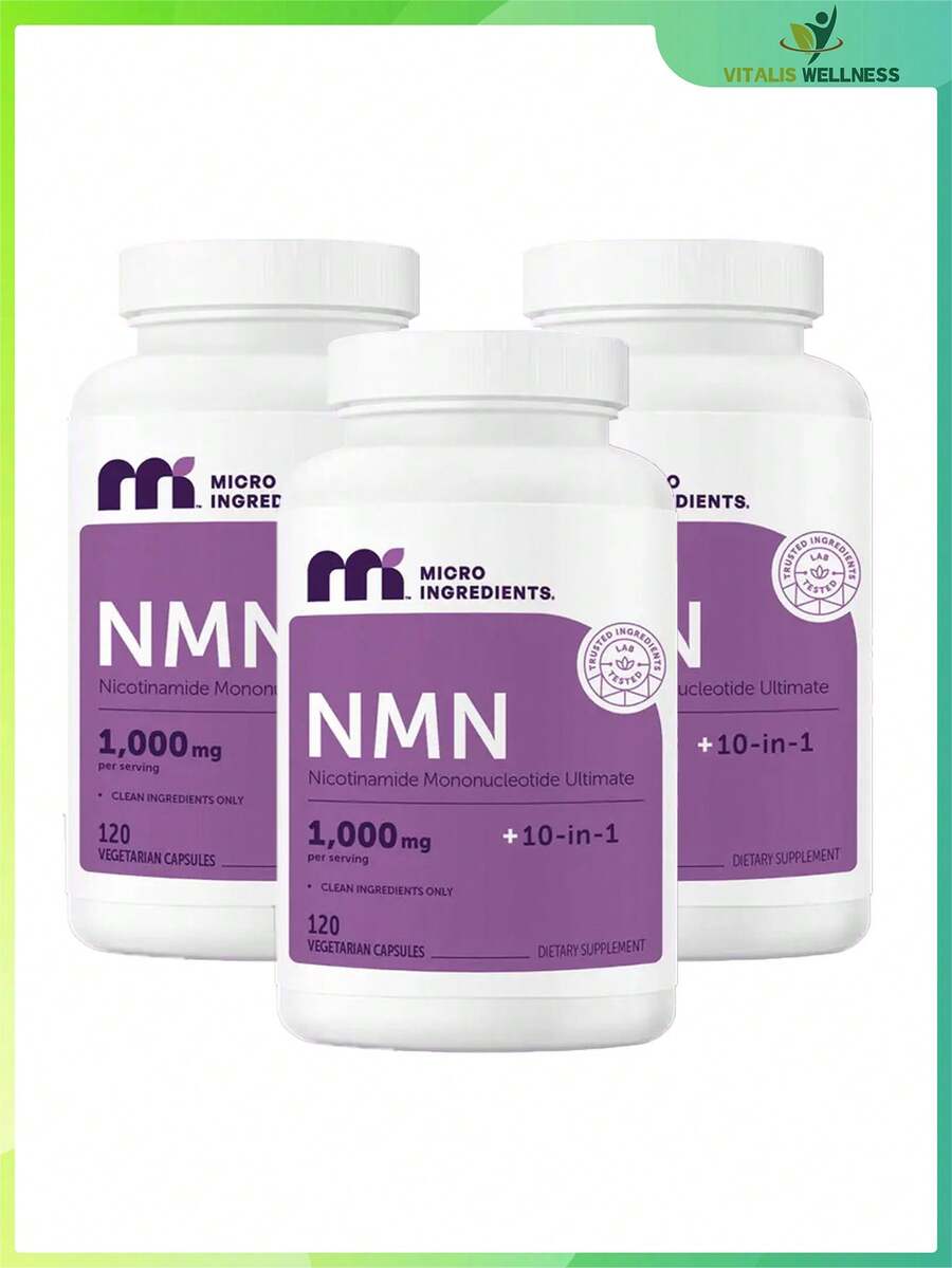 NMN--Nicotinamide Mononucleotide Ultimate|1,000mg Per Serving+10-In-1|Clean Ingredients Only|120vegetarian Capsulesdietary Supplement - 3 Bottles - View 1