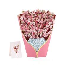 Valentine's Day Greeting Card Pop Up Cards, Rose Lilies & Lupines Paper Flower Bouquet Greeting Cards With Blank Note Card & Envelope, Birthday Gifts For Women - A - View 7