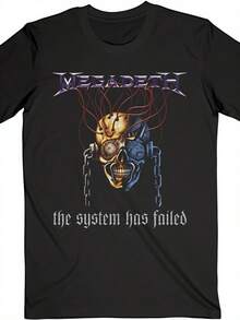 2026New Style MEGADETH Vic Head Grid American Retro Street Men And Women Short SLEEs Ve T-Shirt Streetwear Loose Tee Tops - màu đen - Xem 1