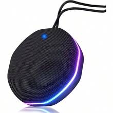 Bocina Impermeable para Ducha, Sonido Potente de 12W con Bajos Profundos, Compacta e Inalámbrica, con Luz, Emparejamiento Estéreo, Ideal para Playa, Piscina, Camping y Picnic - Negro - Ver 2