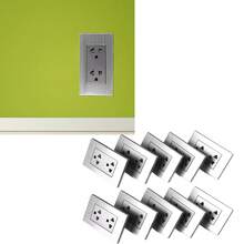 10pcs Electrical Wall Receptacle Outlet Fireproof Stainless Steel Wall Outlet Outlets Receptacles - Toma de corriente de pared - Ver 5