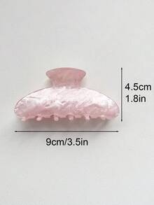 1pcs/Set Minimalist Elegant Half-Round Shiny Hair Clips, Warm Marble Pattern Hair Accessories In Lovely Pink, Ideal For Casual & Tea Party Hair Claws Claw Clips Hair Jaw Clip Hair Clamps Hair Clutch Hair Catcher Clip Fall Winter For Vacation Outfits Woman - 粉色 - 查看 2