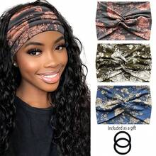 3PCS,Wide Headbands For Women, Large Hairband, Elastic Non-Slip Headband Twist Knotted Accessories, Yoga Workout Vintage Hair 3 Packs (Colour-7) - Multicolor - View 23