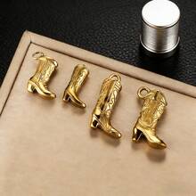 3 Pcs 304 Stainless Steel Boot Pendant Shoe Pendant Plated 18K Gold DIY Bracelet Necklace Bag Pendant Pendant - Multicolor - View 5